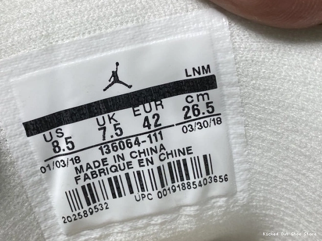Kicked Out Shoe Store 3 Jordan Air White Retro 136064-111 Triple 0823